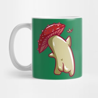 Cute Mushroom Cartoon Character with Butterfly Mug